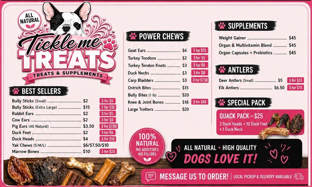 Pie Lady treat menu